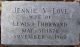 Jennie Love-Thorward: Headstone